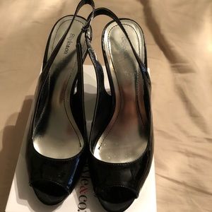 🖤Style & Co Sz 9 Black Patent Sling Back Sandal